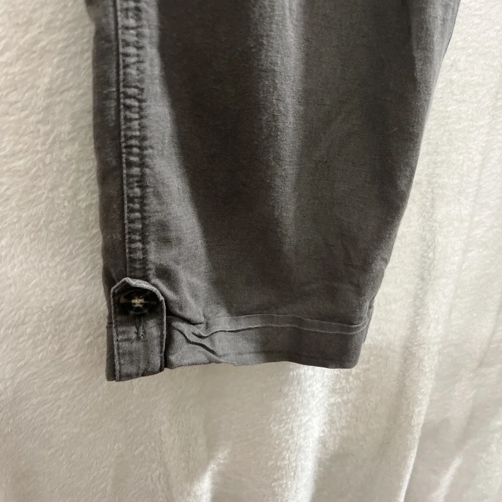 Banana Republic Linen Cotton Cargo Cropped Roll Tab Pants Martin Fit Size 6